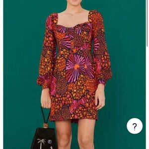 Farm Rio Leopard Hearts Mini Dress NWT